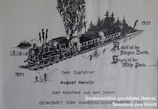 EBOE Zugführer August Heinitz zum Abschied 1971 Bild1a